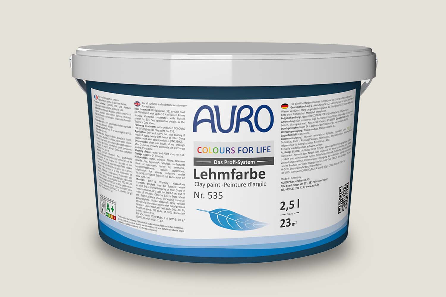 Auro Profi-Lehmfarbe Nr. 535 white flour Colours For Life