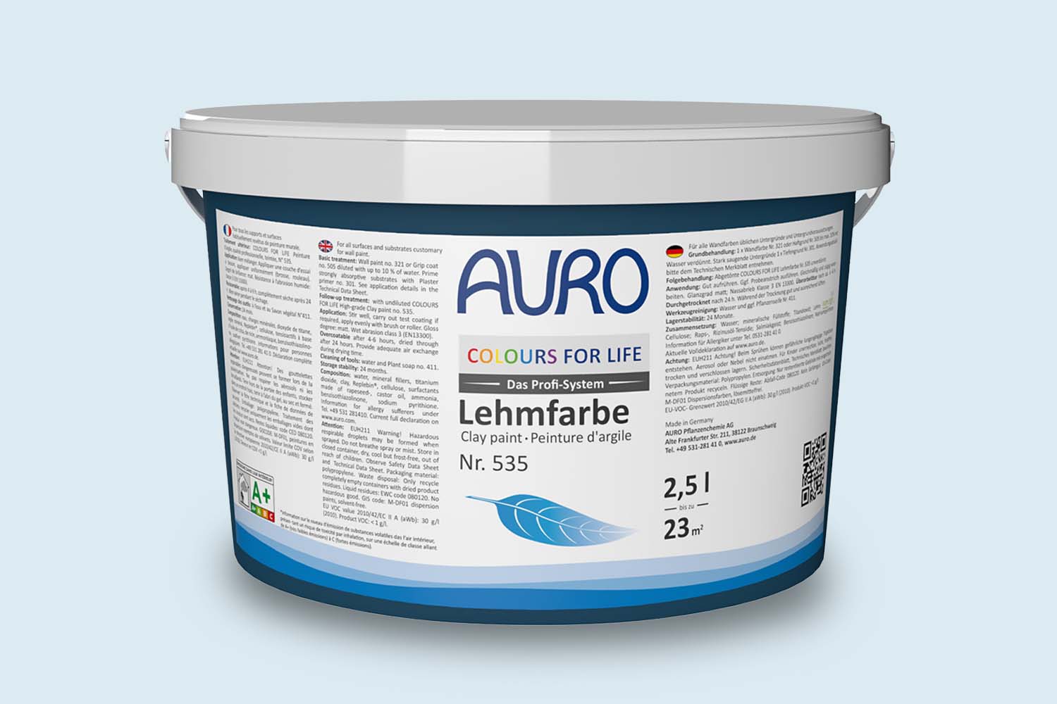 Auro Profi-Lehmfarbe Nr. 535 ice fjord Colours For Life
