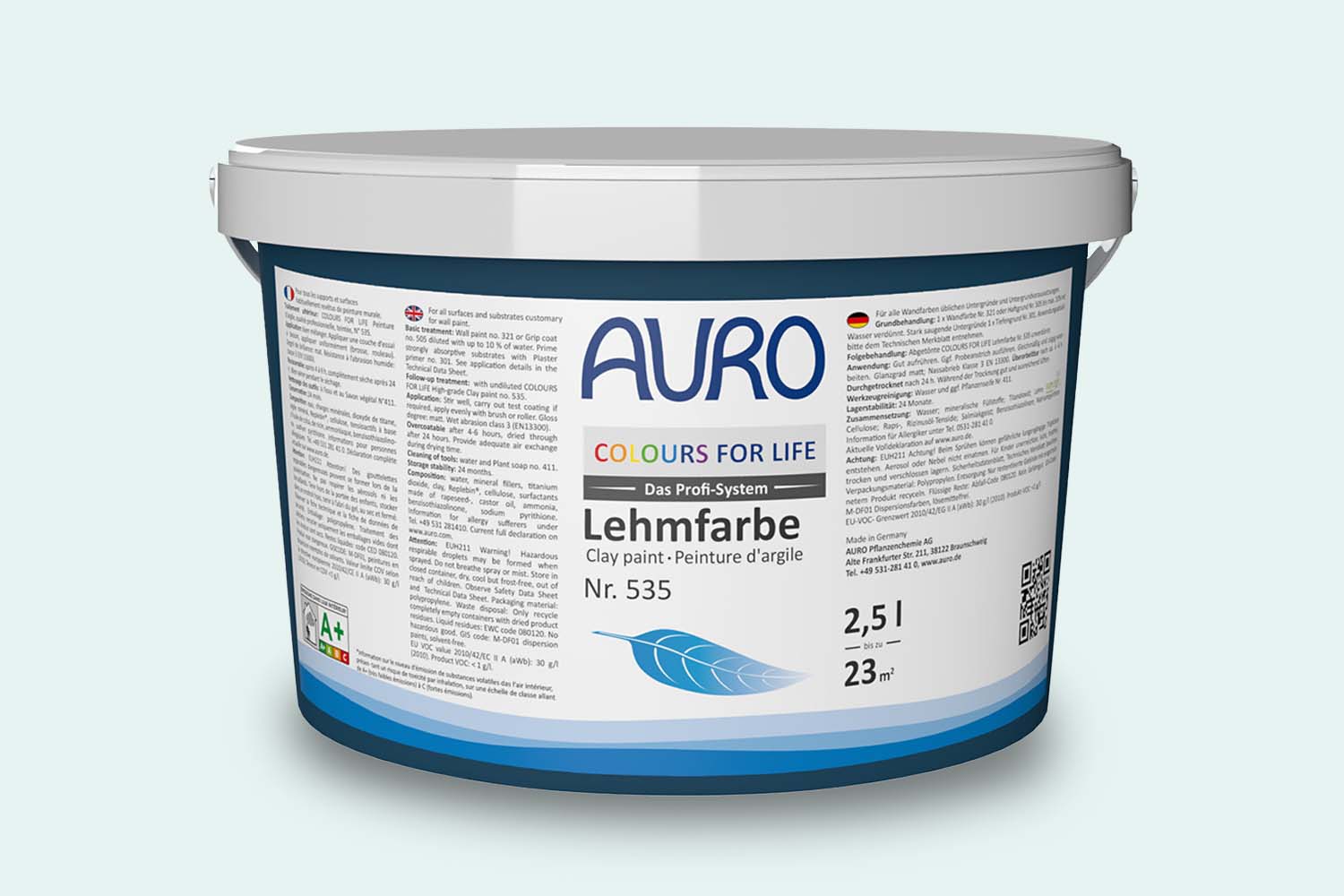 Auro Profi-Lehmfarbe Nr. 535 light aqua Colours For Life