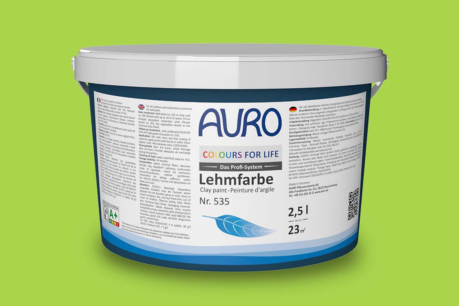 Auro Profi-Lehmfarbe Nr. 535 Grüntöne Colours For Life 